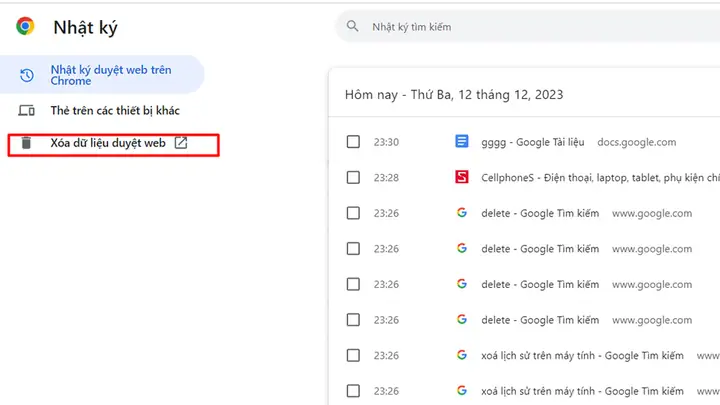 Cách Xóa Lịch Sử Trên Máy Tính Trên Google Chrome