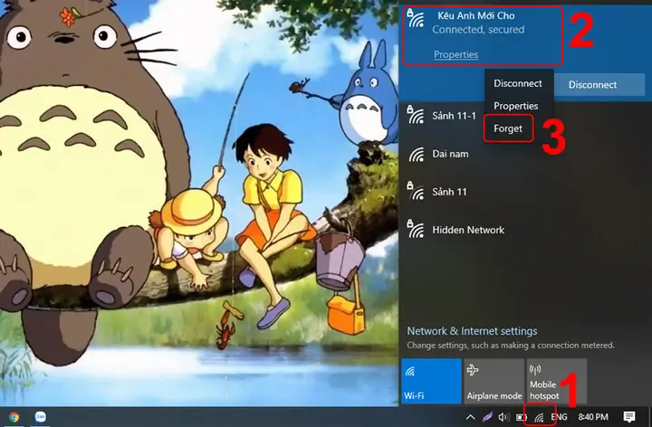 Xóa Wifi Từ Danh Sách Mạng Wifi Trong Menu Hệ Thống