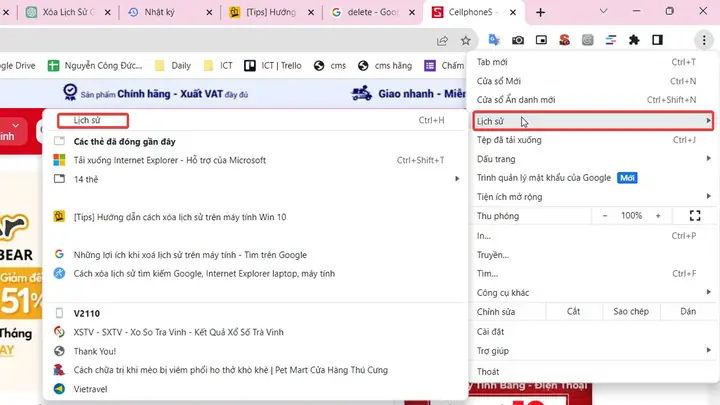 Cách Xóa Lịch Sử Trên Máy Tính Trên Google Chrome