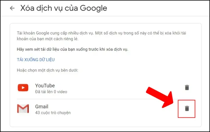 - Bước 2: Thao Tác Xóa Tài Khoản Gmail - Bước 2: Thao Tác Xóa Tài Khoản Gmail