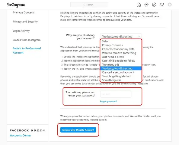 Hướng Dẫn Cách Khóa Tài Khoản Instagram Tạm Thời