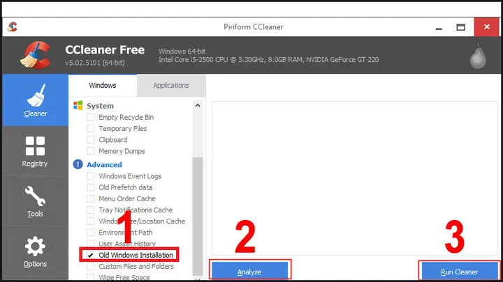 Hướng Dẫn Cách Xóa Thư Mục Windows.old Bằng Phần Mềm Ccleaner