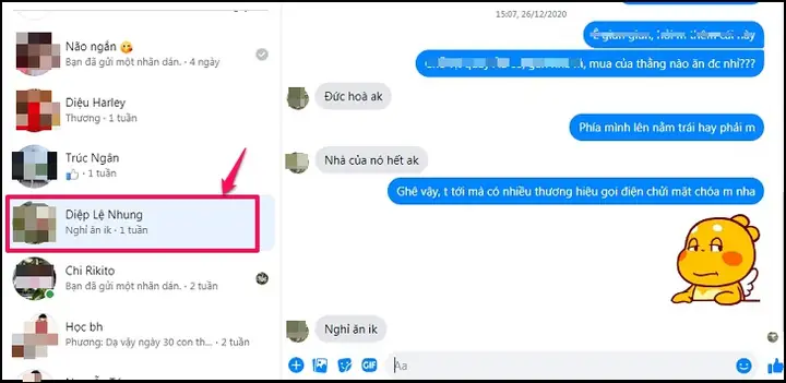 2xóa Dòng Tin Nhắn Messenger Trên Máy Tính