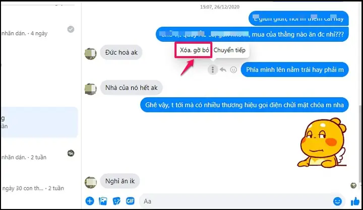 2xóa Dòng Tin Nhắn Messenger Trên Máy Tính