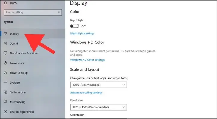 Sử Dụng Display Settings Sử Dụng Display Settings