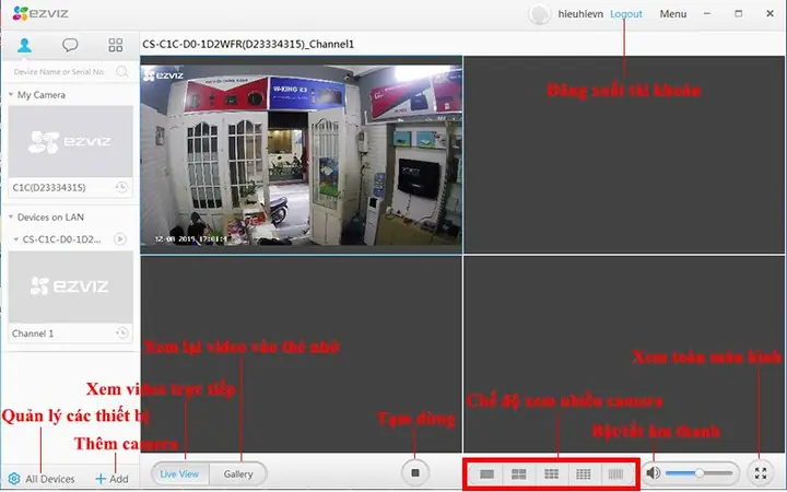 Bước 3: Sử Dụng Các Tính Năng Trên Phần Mềm Ezviz Studio Bước 3: Sử Dụng Các Tính Năng Trên Phần Mềm Ezviz Studio