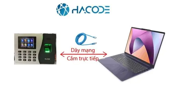 Hướng Dẫn Kết Nốimáy Chấm Côngvới Máy Tính Bằng Cách Cắm Dây Mạng Trực Tiếp Từ Máy Chấm Công Đến Máy Tính.