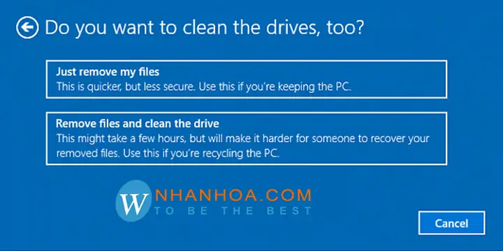 Trường Hợp 2: Cài Lại Win 10 Xóa File Dữ Liệu