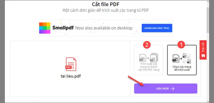 3cắt File Pdf Bằng Công Cụ Trực Tuyến Smallpdf