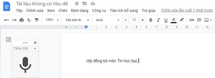 Chuyển Giọng Nói Thành Văn Bản Trên Máy Tính Sử Dụng Google Docs.