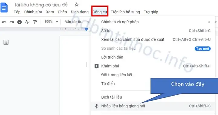 Chuyển Giọng Nói Thành Văn Bản Trên Máy Tính Sử Dụng Google Docs.