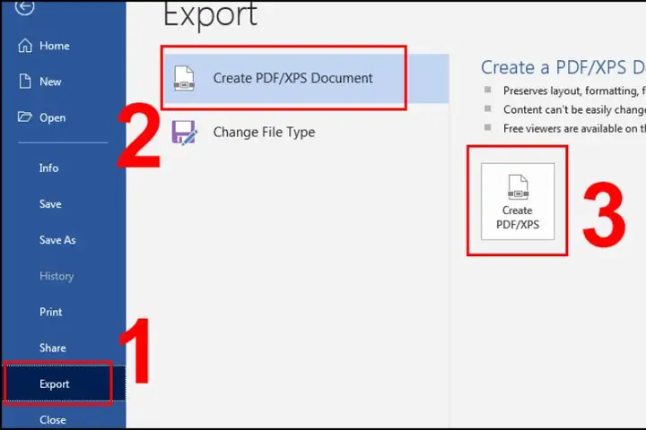 Dùng Export