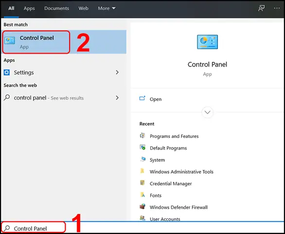 Tìm Bằng Start Menu