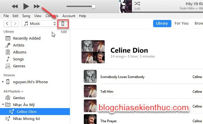 #2. Đồng Bộ Nhạc Bằng Itunes – Tùy Chọn Từng Playlist Bạn Yêu Thích
