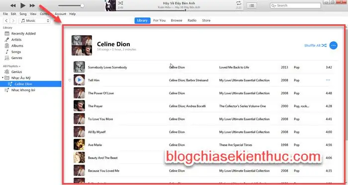 #2. Đồng Bộ Nhạc Bằng Itunes – Tùy Chọn Từng Playlist Bạn Yêu Thích