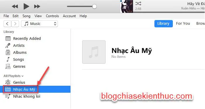 #2. Đồng Bộ Nhạc Bằng Itunes – Tùy Chọn Từng Playlist Bạn Yêu Thích