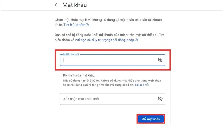 Làm Thế Nào Để Thay Đổi Mật Khẩu Gmail Trên Máy Tính?