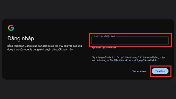 Đăng Nhập Gmail Bằng Số Điện Thoại
