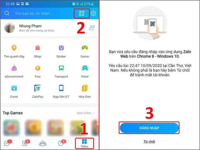 - Bước 2: Đăng Nhập Tài Khoản Zalo Thứ Nhất