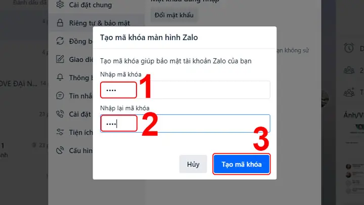 Hướng Dẫn Tạo Mã Khóa Màn Hình Ứng Dụng Zalo Trên Máy Tính