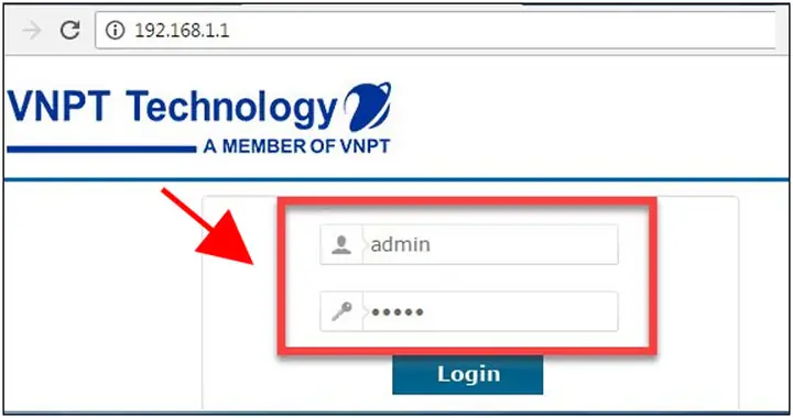 Bước 2:nhập Usename Và Password