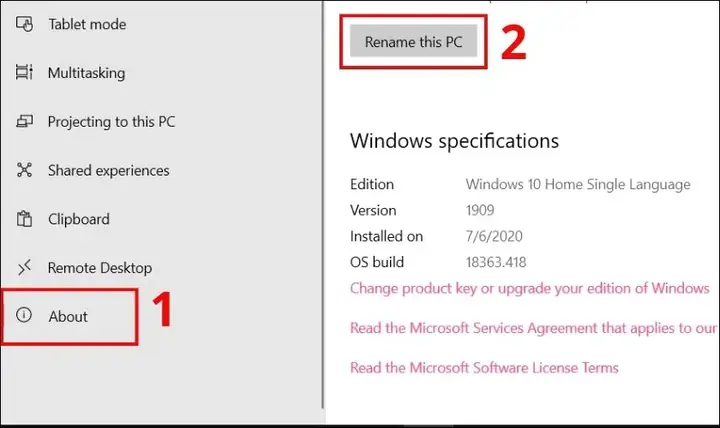 Đổi Tên Máy Tính Win 10 Bằng Settings Đổi Tên Máy Tính Win 10 Bằng Settings