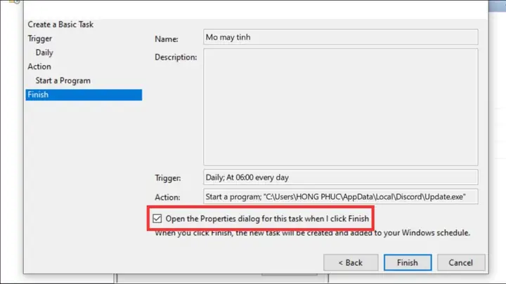 Hẹn Giờ Mở Máy Tính Bằng Task Scheduler