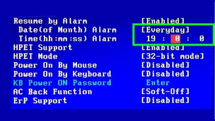 Hẹn Giờ Mở Máy Tính Bằng Bios