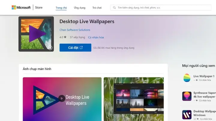 Cài Hình Nền Động Bằng Desktop Live Wallpaper