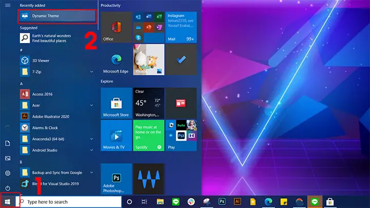 Cách Tự Động Thay Đổi Hình Nền Bằng Dynamic Theme