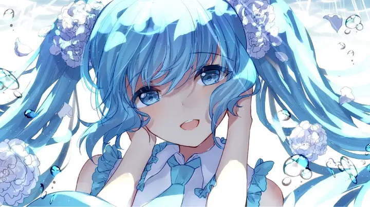 Hình Nền Máy Tính Anime Màu Xanh Dương