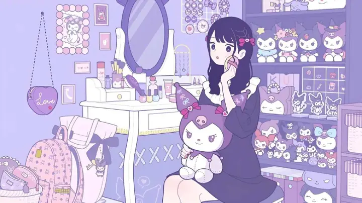 Hình Nền Máy Tính Anime Màu Tím