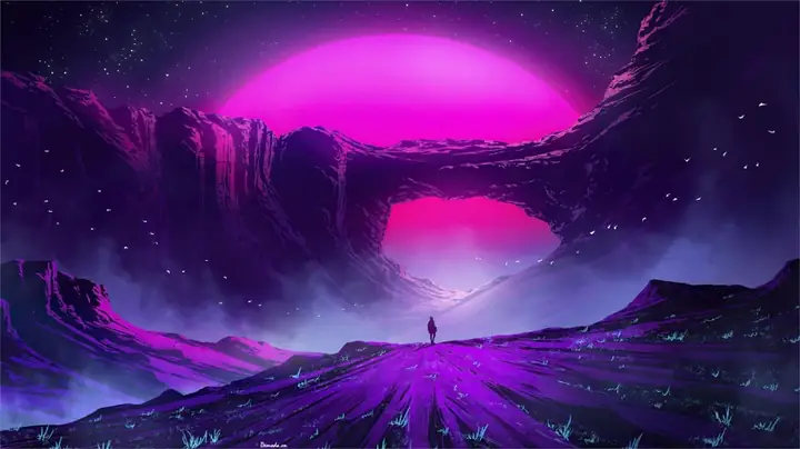 Hình Nền Máy Tính Anime Màu Tím