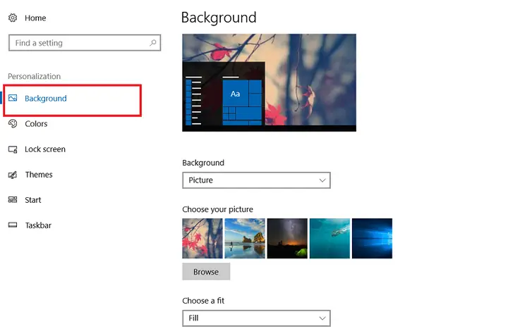 Cách Đổi Hình Nền Máy Tính Windows 10 Qua Menu Cài Đặt Nhanh