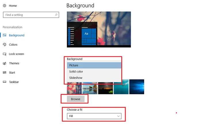 Cách Đổi Hình Nền Máy Tính Windows 10 Bằng Menu Cài Đặt Chính.