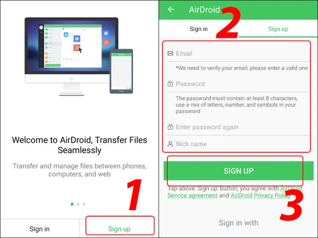 Kết Nối Điện Thoại Samsung Với Máy Tính Bằng Airdroid