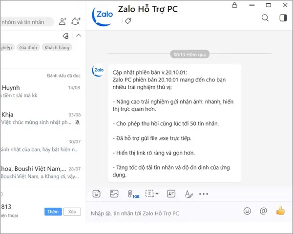 Do Phiên Bản Zalo Quá Cũ Do Phiên Bản Zalo Quá Cũ