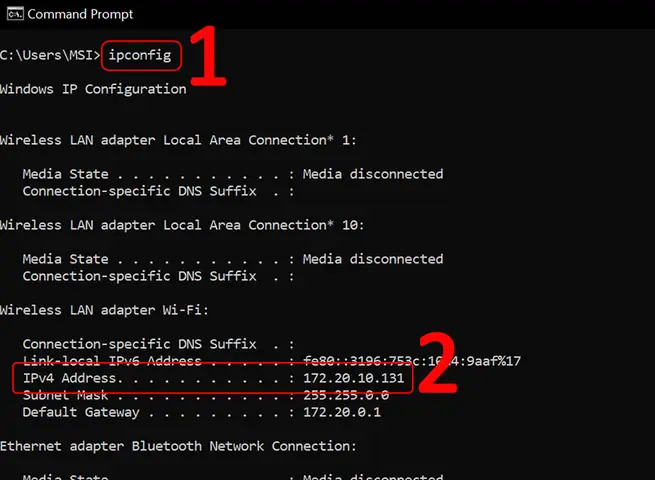 Kiểm Tra Địa Chỉ Ip Của Máy Tính Chủ