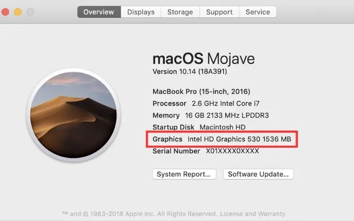 Cách Kiểm Tra Card Màn Hình Trên Macbook