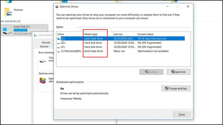 Cách Kiểm Tra Ổ Cứng Ssd Hay Hdd Bằng Công Cụ Optimize Drives