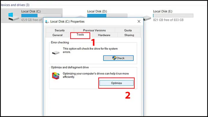 Cách Kiểm Tra Ổ Cứng Ssd Hay Hdd Bằng Công Cụ Optimize Drives
