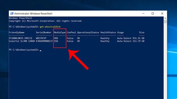Cách Kiểm Tra Ổ Cứng Ssd Hay Hdd Với Windows Powershell