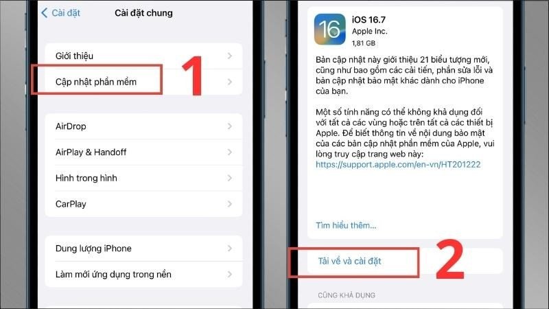 Kiểm tra và cập nhật hệ điều hành iOS