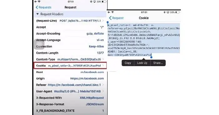 Lấy Cookie Facebook Trên Điện Thoại