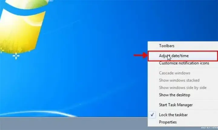 Sửa Lỗi Đồng Hồ Máy Tính Win 7