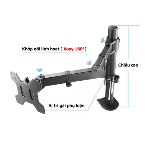 Chi Tiết Sản Phẩm Giá Treo Màn Hình Máy Tính Kẹp Bàn M051