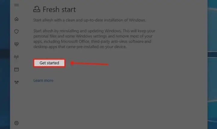Reset Win 10 Từ Fresh Start Reset Win 10 Từ Fresh Start