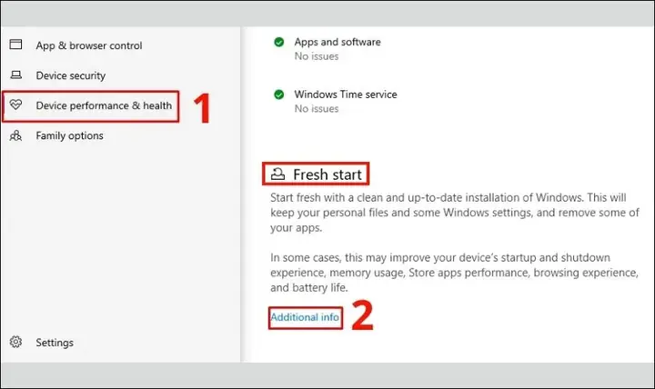 Reset Win 10 Từ Fresh Start Reset Win 10 Từ Fresh Start