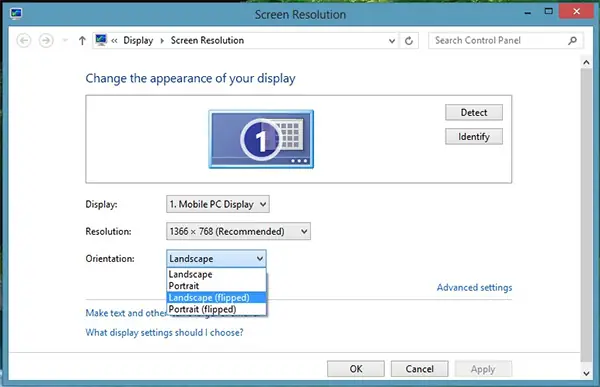 Khắc Phục Màn Hình Máy Tính Bị Xoay Ngang Trong Win 8/ 8.1