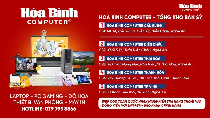Khuyến Mãi Cực Ưu Đãi Khi Mua Laptop Tại Hòa Bình Computer. Khuyến Mãi Cực Ưu Đãi Khi Mua Laptop Tại Hòa Bình Computer.